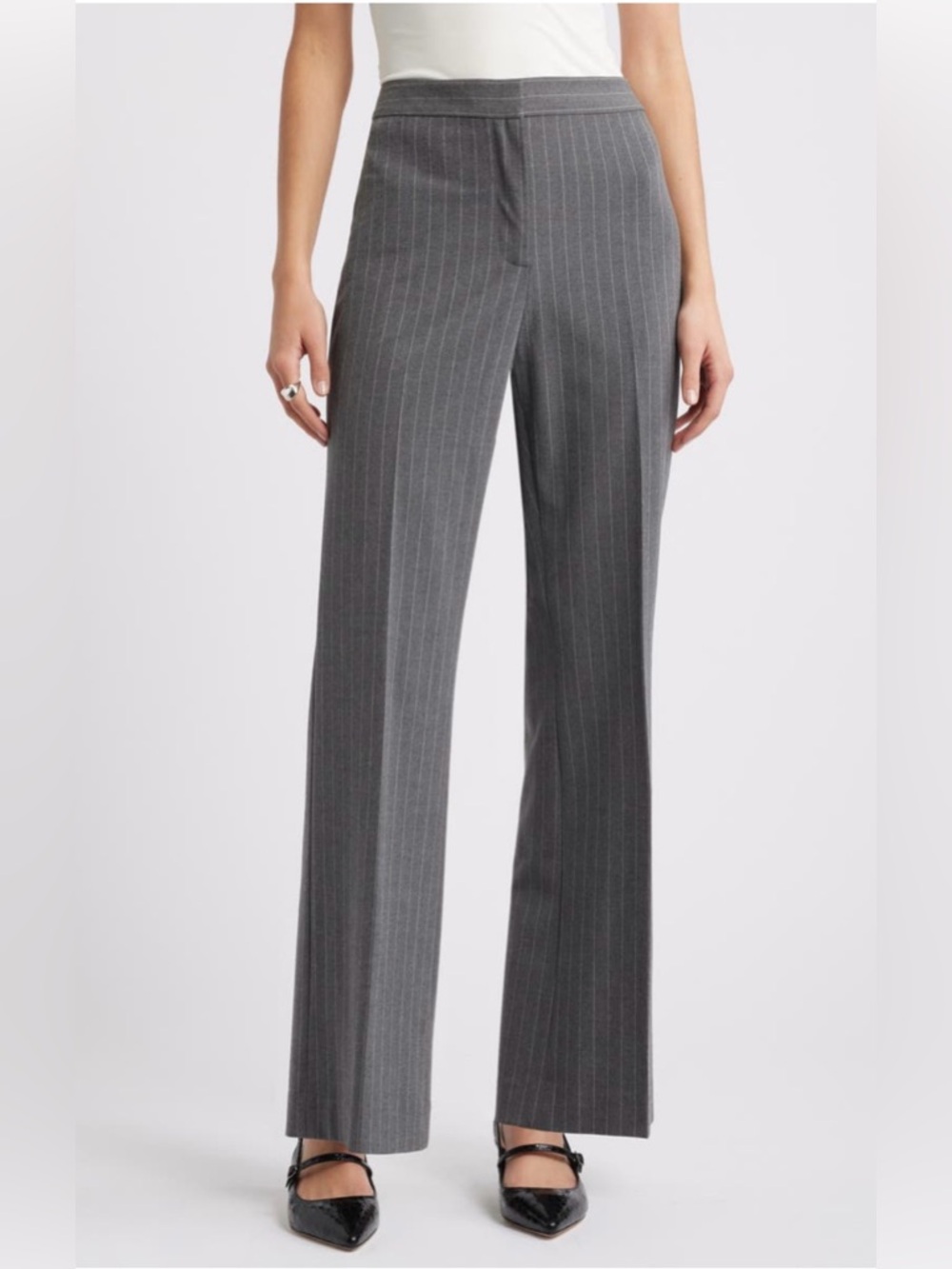 Anne Klein women’s size 14 wide leg pinstripe trousers